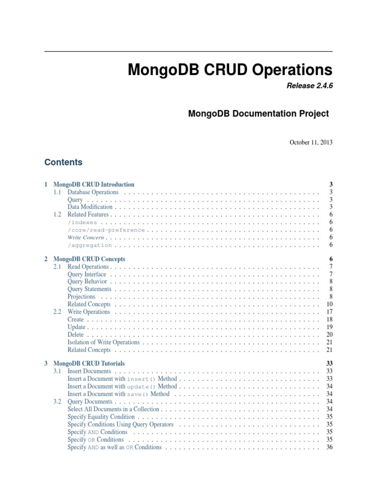 MongoDB Crud Guide | PDF