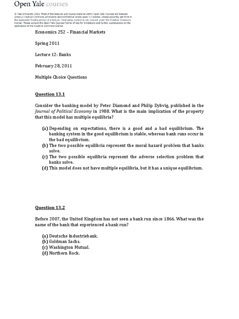 Econ252 13 022811 MC | PDF | Finance & Money Management | Politics