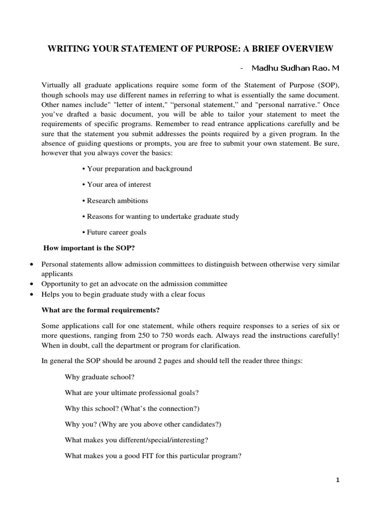 Grad School SOP Writing Guide | PDF | Graduate School | Proofreading
