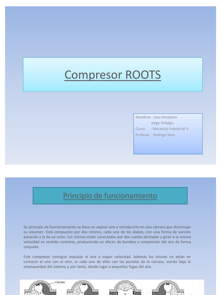 Compresores Tipo Roots: Guía Esencial | PDF