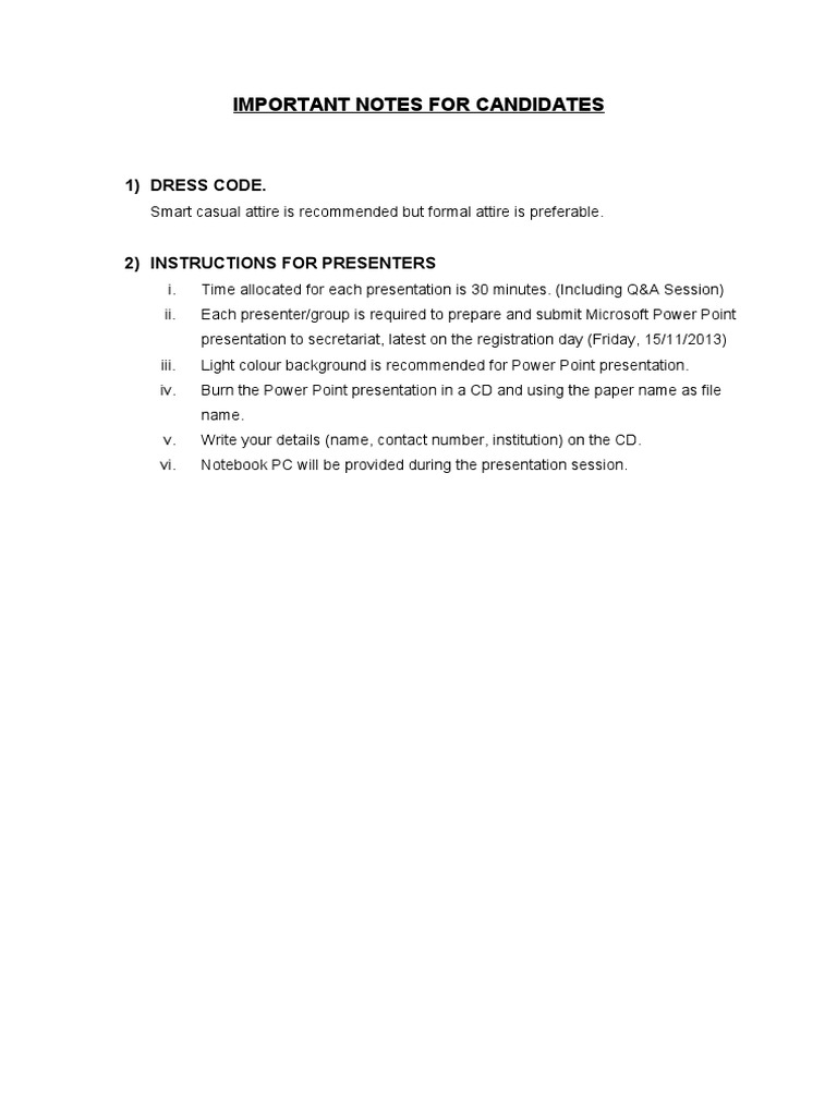 Important Notes For Candidates | PDF | Computers | Technology & Engineering
