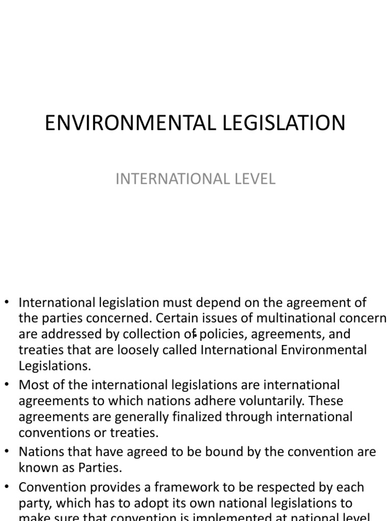 International Environmental Legislation Overview | PDF | Finance ...