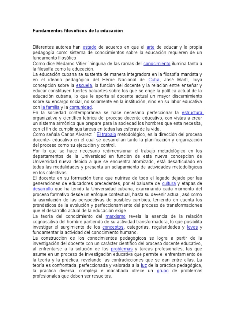 Fundamentos Filosóficos de La Educación | PDF | Cuba | Science