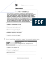 Food For Athletes: Read The Text. Then Answer The Questions