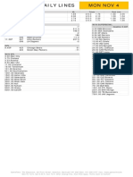 Gametime Daily Lines Mon Nov 4: ML Totals Puck Line