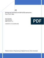 Lab Report: Writing and Verification of SOP & POS Expressions From Trurh Table