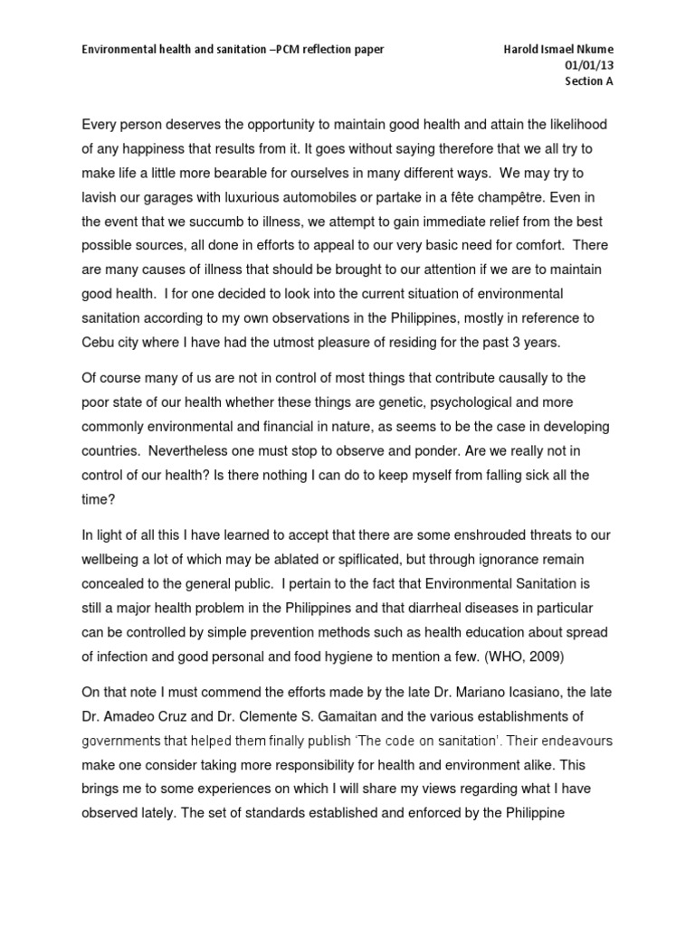 Personal reflective essay examples picture