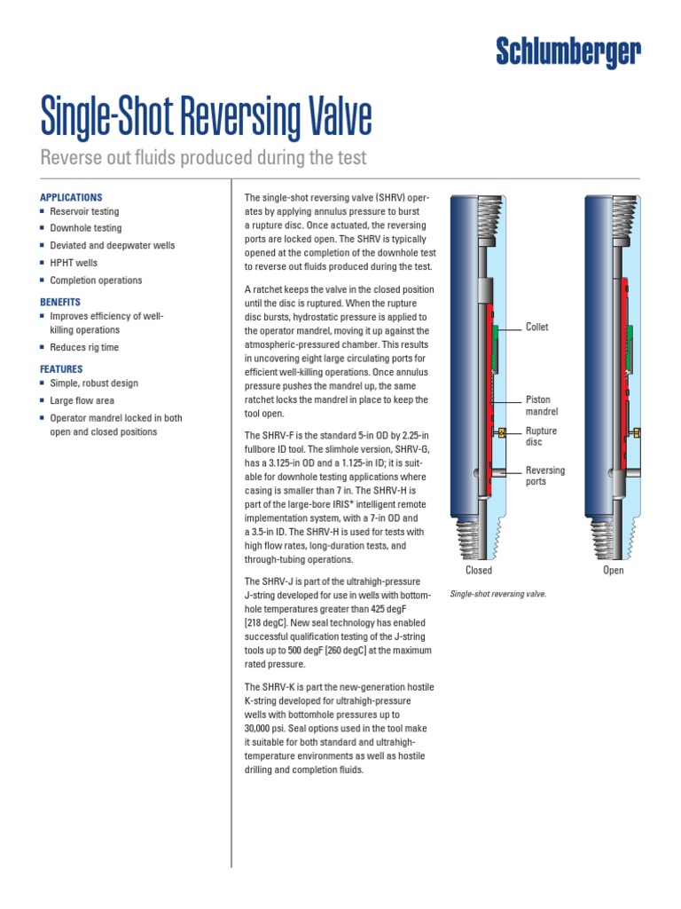 Single Shot Reversing Valve | PDF | Casing (Borehole) | Valve