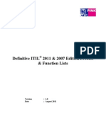 List of Processes & Functions - Itil 2007 2011