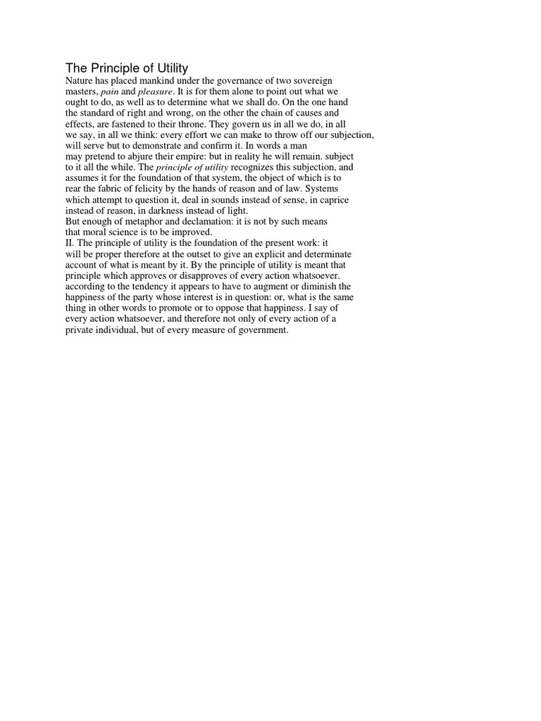 The Principle of Utility PDF