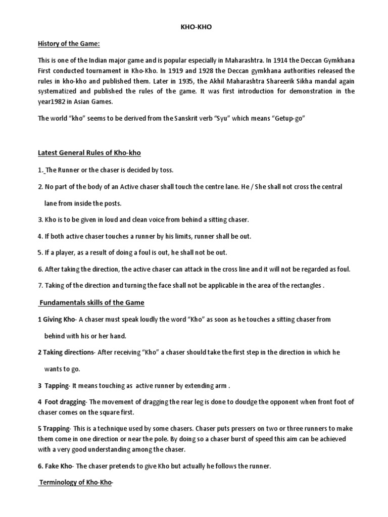 Kho Kho: History, rules and how to play