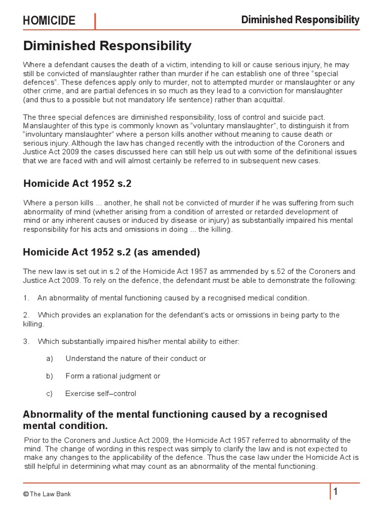 Diminished capacity defense cases picture