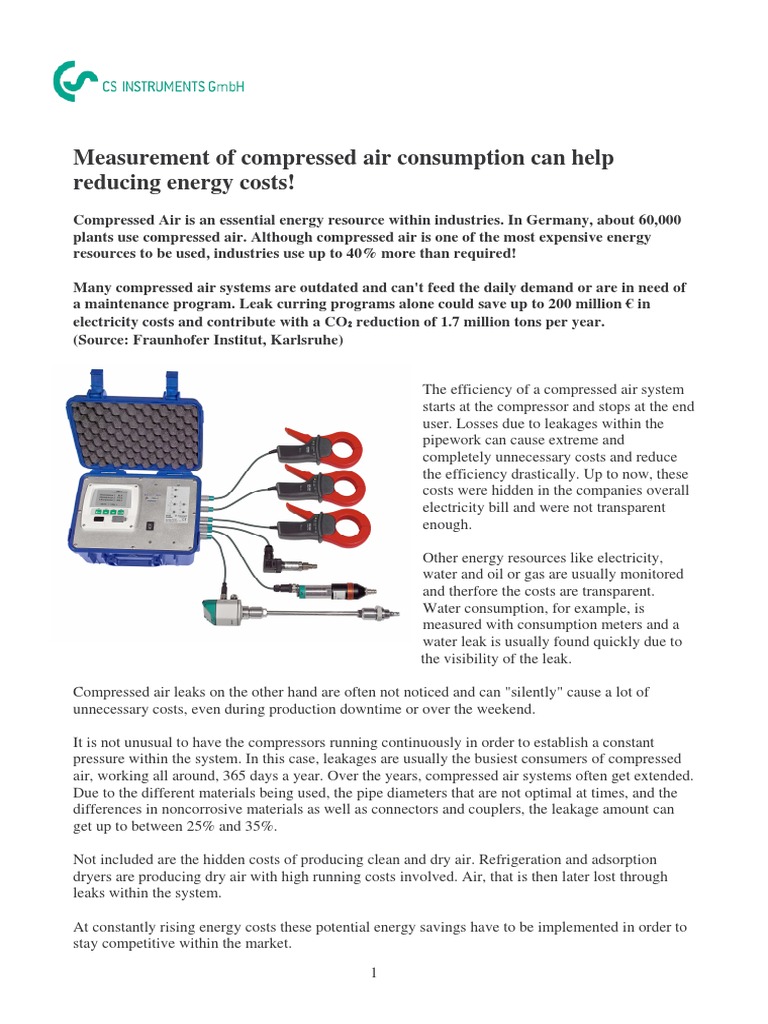 Measurement of Compressed Air Consumption Can Help