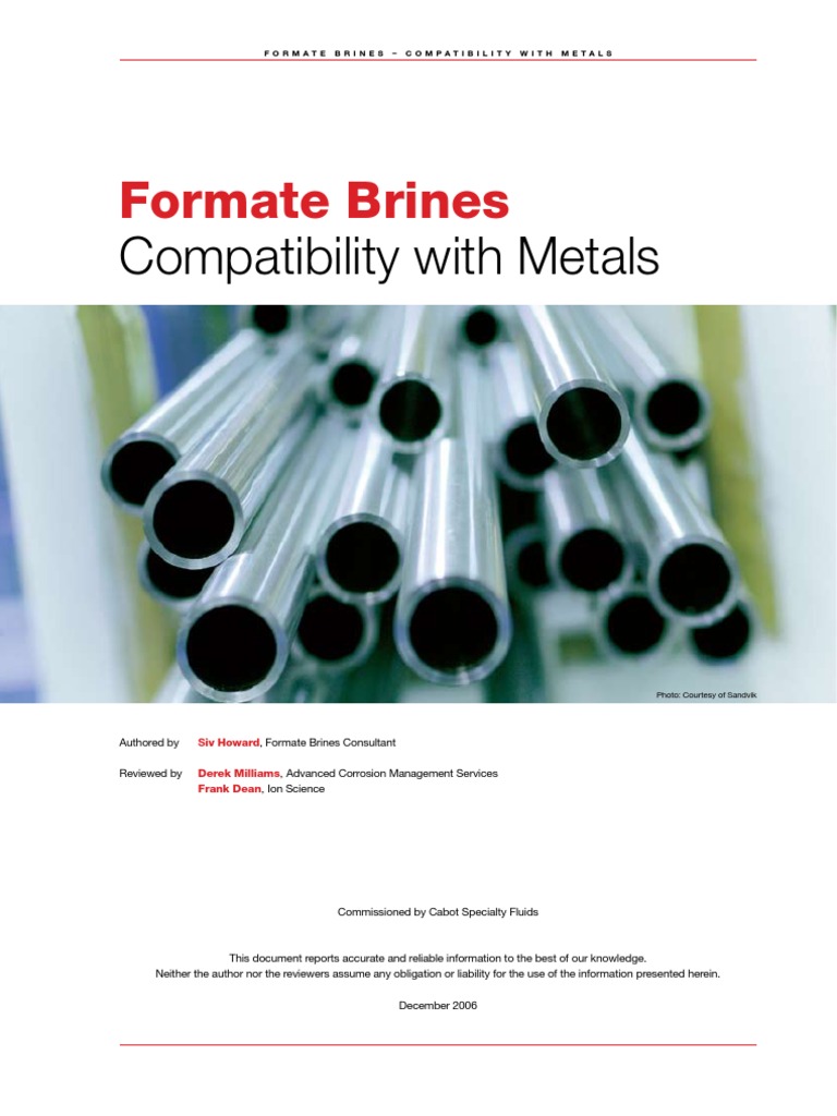 Brine Compatibility With Metal | PDF | Carbonate | Corrosion