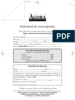 Solicitud de Suscripción: Àgora - Revista de Ciencias Sociales