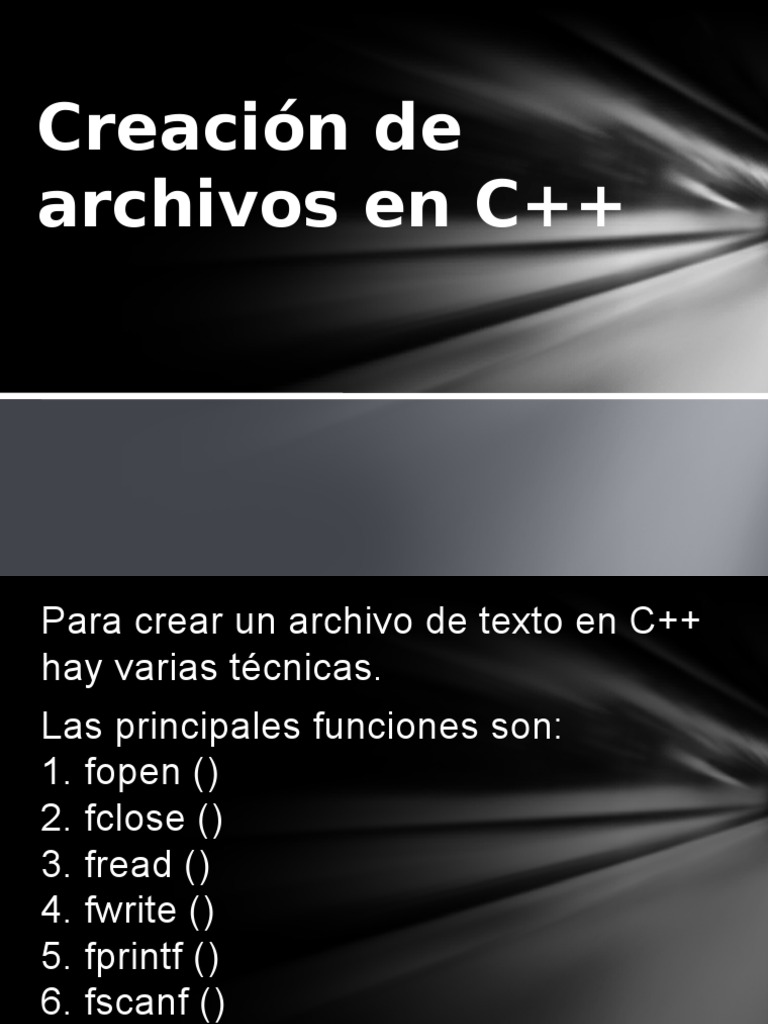 Creación y manejo de archivos en C++ | PDF