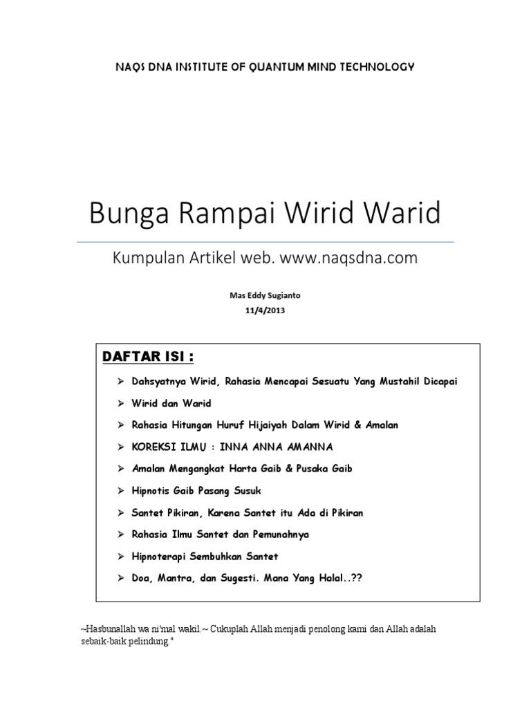 Bunga Rampai Wirid pdf Bunga Rampai Wirid pdf