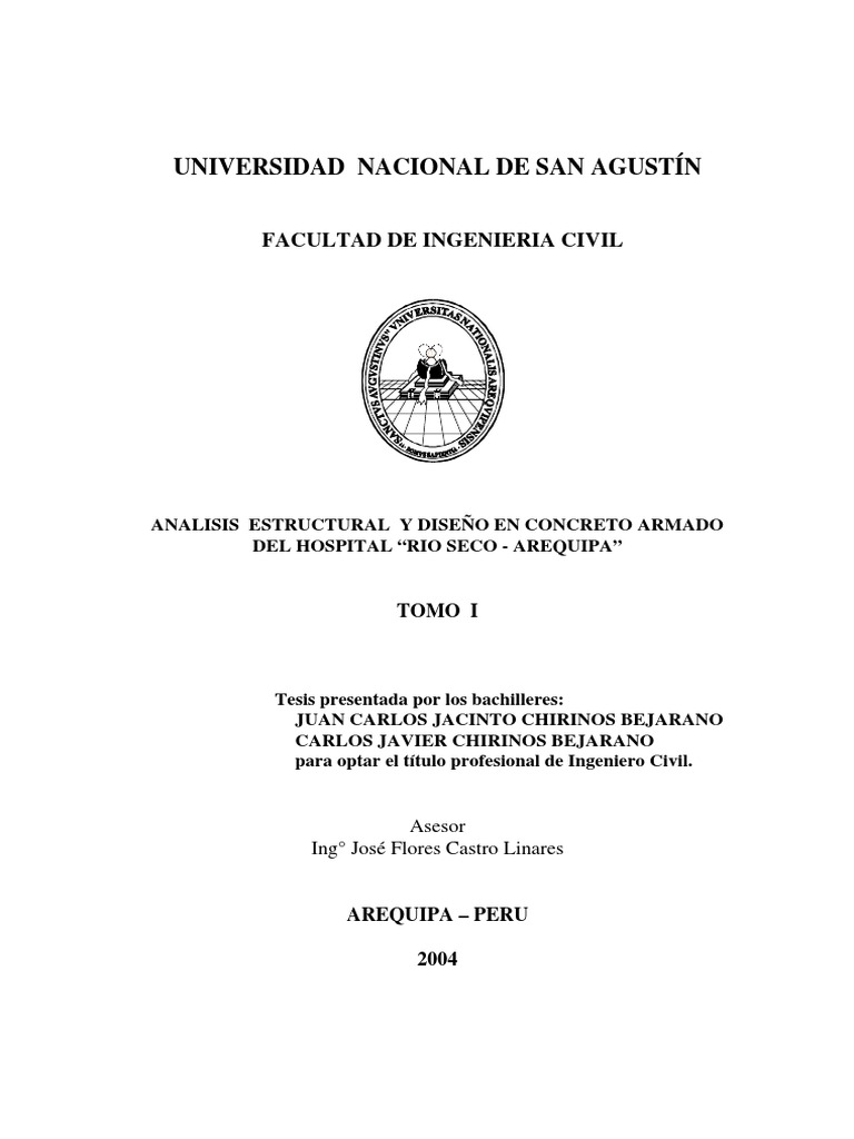 Diseño Estructural Hospital Río Seco | PDF | Análisis estructural