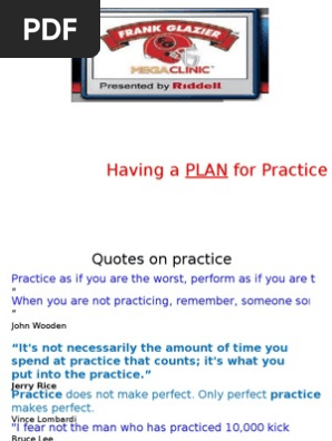 Plan for your football practice