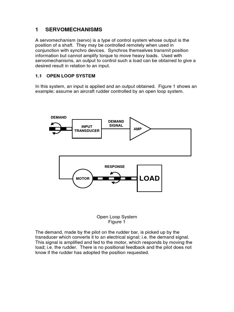 Servomechanisms Servomechanism Feedback