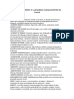 GLOSARIO DE TÉRMINOS DE LA SEGURIDAD Y LA SALUD DENTRO DEL TRABAJO