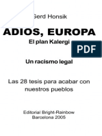 Adios, Europa. El Plan Kalergi. Un Racismo Legal.