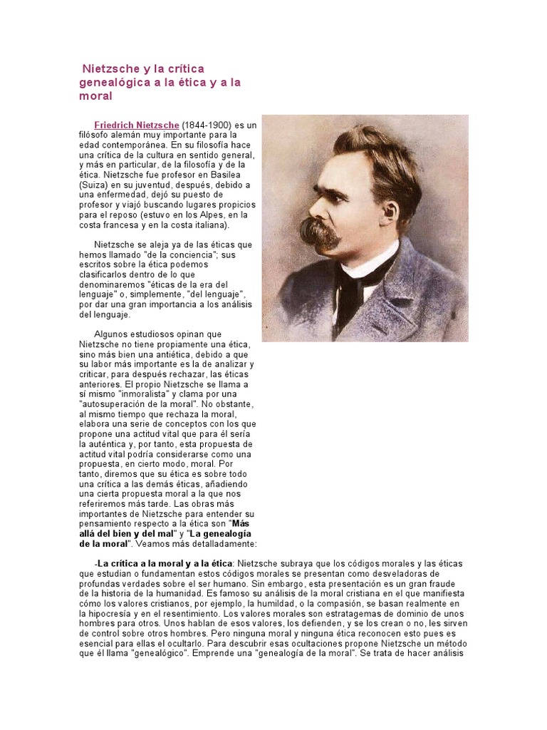 Nietzsche y la crítica genealógica a la ética y a la moral