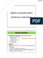 Digestia Si Absorbtia Lipidelor. Metabolism Trigliceride (TG)
