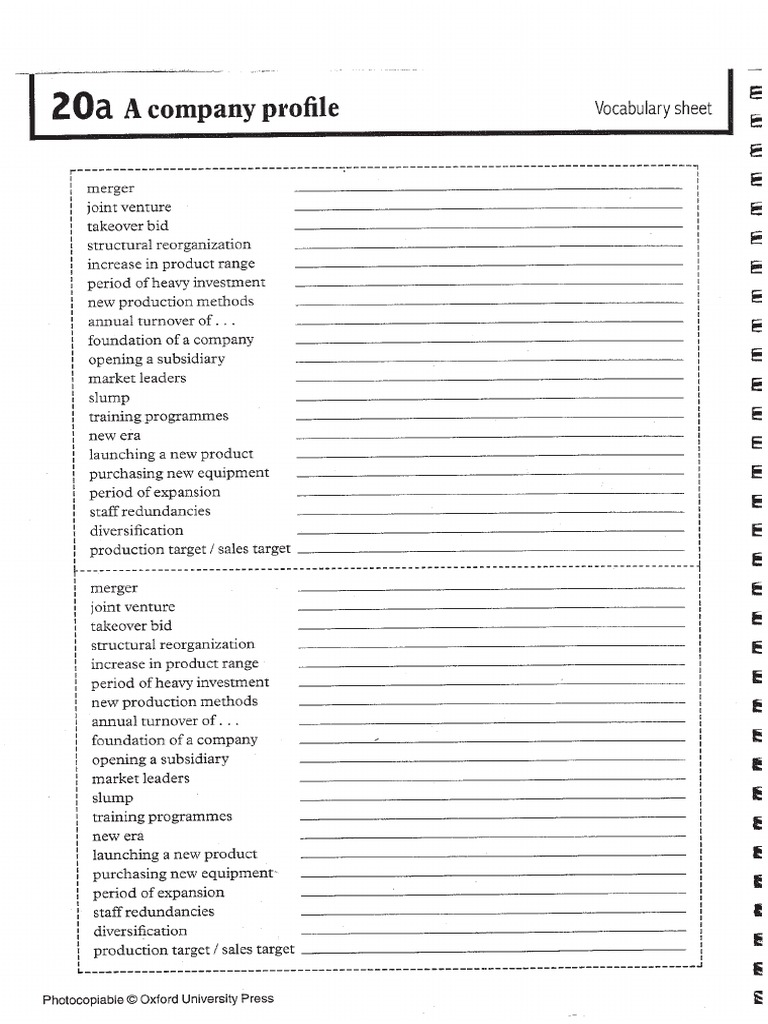 Company Profile Exercise PDF | PDF | Language Arts & Discipline ...