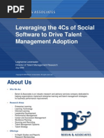 Leveraging the 4 C’s of Social Software to Drive Talent Management Adoption