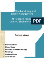 Visual Merchandising and Space Management at Reliance Fresh, Unit-Iv, Bhubaneswar
