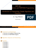 ENF 102 Basic Computer Science and FORTRAN Programming Introduction To Programming, Sample Algorithms and Flowcharts