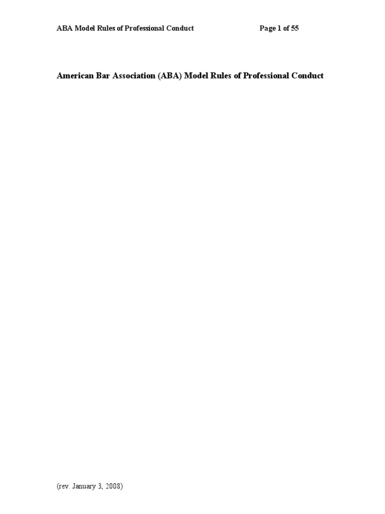 American Bar Association (ABA) Model Rules of Professional Conduct