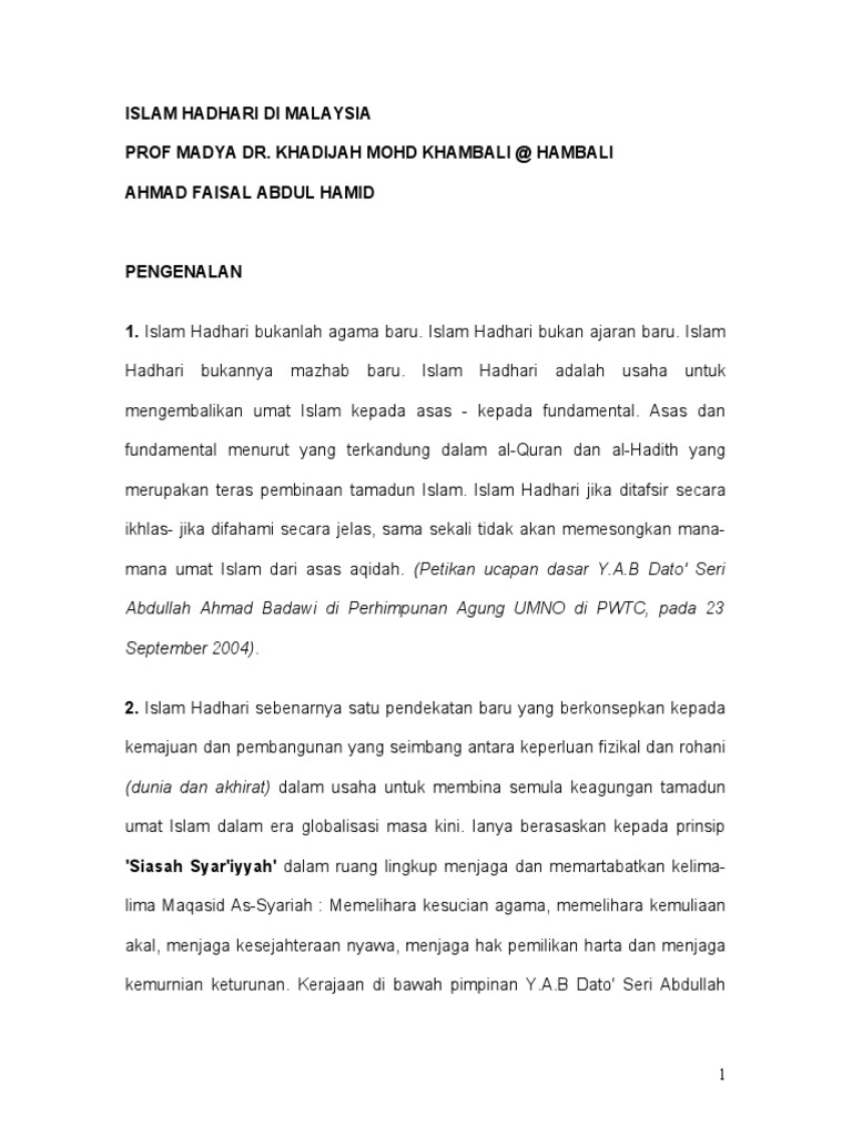 Konsep Islam Hadhari Titas Pdf