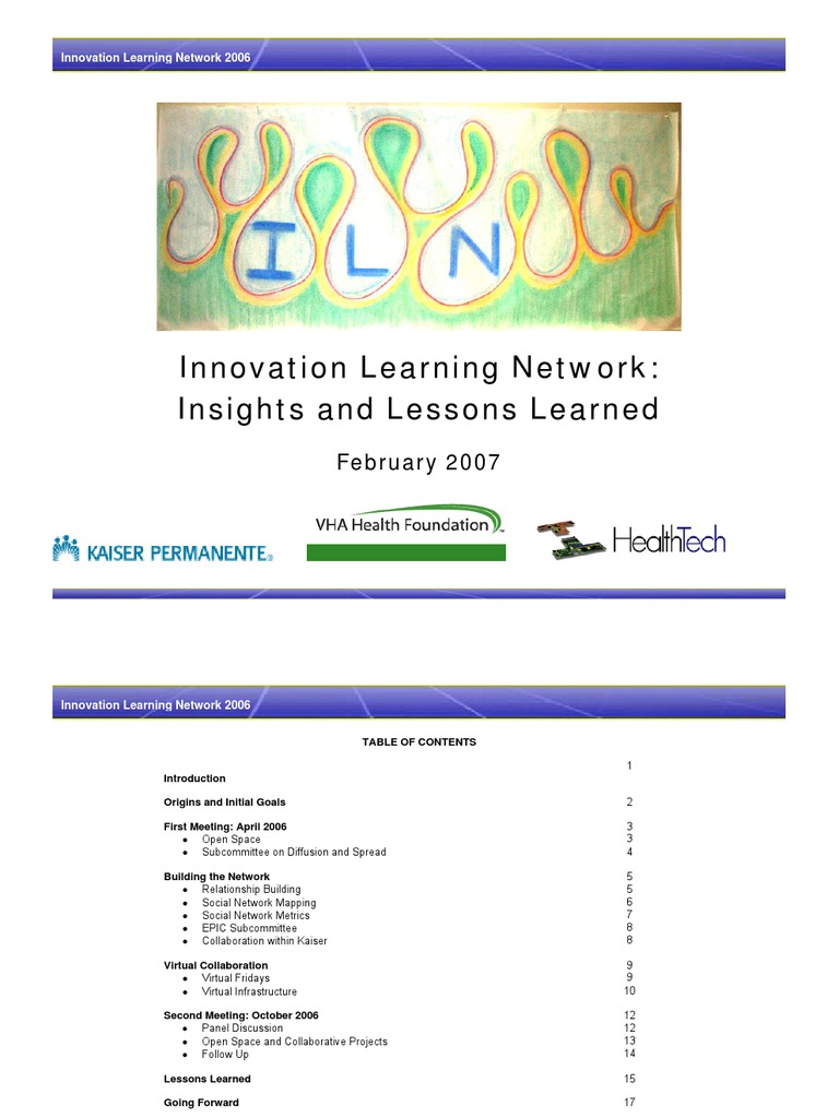 2007 Innovation Learning Network Toolkit | PDF | Kaiser Permanente ...