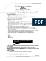 CS101 Introduction To Computing Charles Babbage (1791-1871) : The Analytical Engine