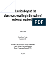 39093483 an Education Beyond the Classroom Excelling in the Realm of Horizontal Academics