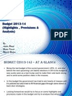 Budget 2013-14 (Highlights, Provisions & Analysis) : By: Ankita Bharti Rajeev Kumar Manish Ranjan