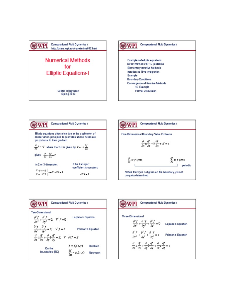 Elliptic Equations in CFD: Methods & Examples | PDF | Dynamical System ...