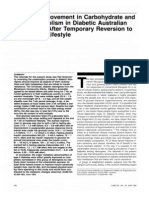 marked improvement in carbohydrate and lipid metabolism in diabetic australian aborigines after temporary reversion to traditional lifestyle