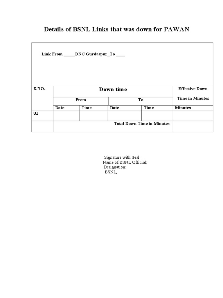 BSNL Letters Format PDF