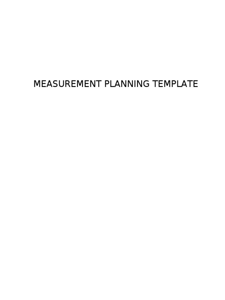 Measurement Planning Framework Template | PDF | Computing | Computing ...