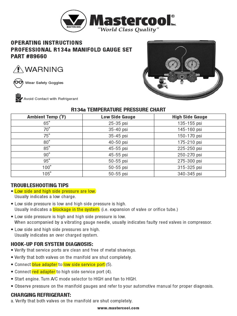 Mastercool Air Conditioner Service Manual Pounds Per Square Inch Valve