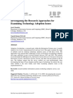 Investigating The Research Approaches For Examining Technology Adoption Issues
