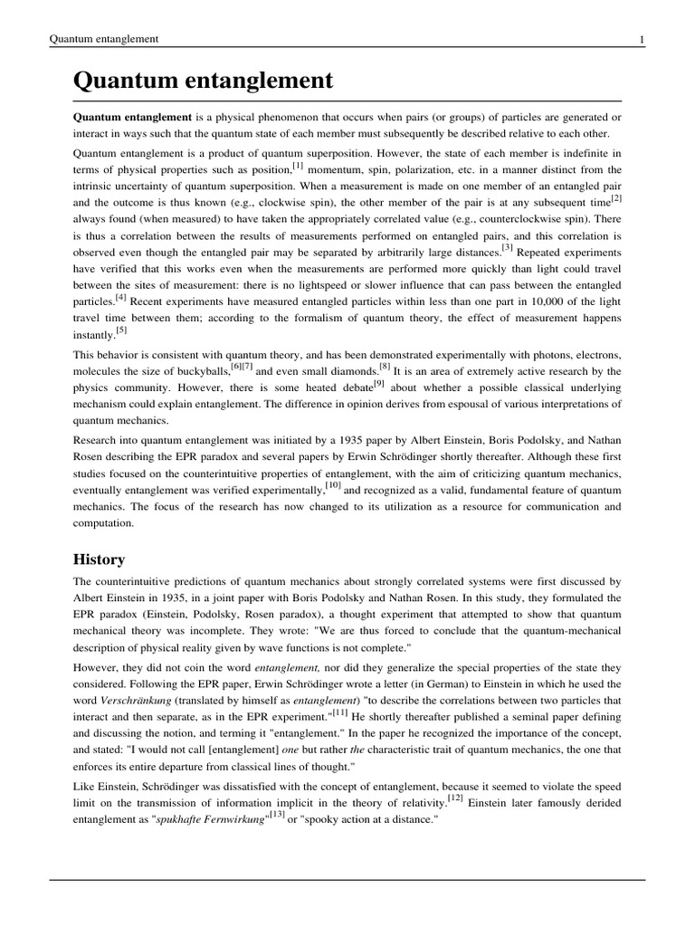 Quantum Entanglement PDF | PDF | Quantum Entanglement | Spin (Physics)
