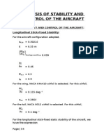 Analysis of Stability and Control of The Aircraft