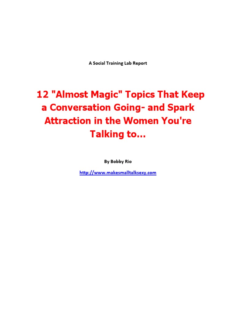 12 Best Conversation Topics For Flirting | PDF
