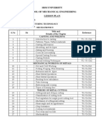 SRM University School of Mechanical Engineering Lesson Plan Course Code: Me0353