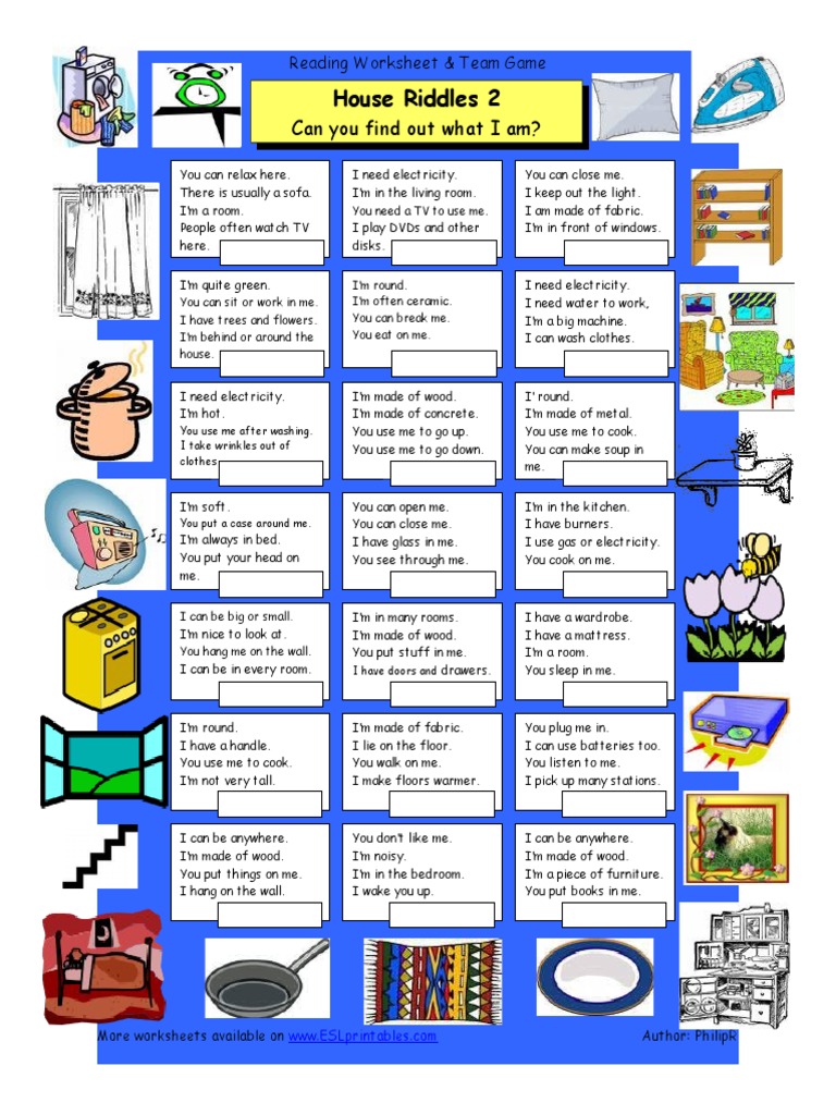 House Riddles 2: Can You Find Out What I Am? | PDF | Room ...