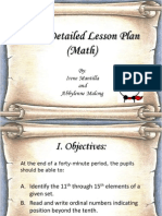 Semi-Detailed Lesson Plan (Math) : By: Irene Mantilla and Abbylenne Malong